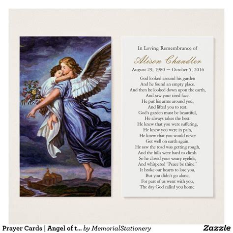 Maybe you would like to learn more about one of these? Prayer Cards | Angel of the Lord 5 | Zazzle.com in 2020 | Prayer cards, Prayer cards for funeral ...
