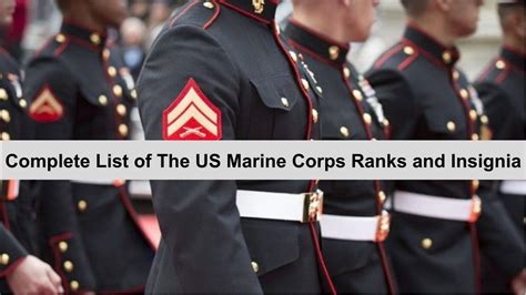 Us Marine Corps Ranks And Insignia Check Complete List In Order