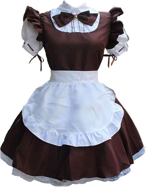 bhugkn women anime maid dress adult french apron fancy cosplay short sleeve outfit clubwear