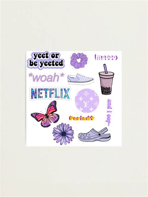 Purple Aesthetic Vsco Sticker Pack Photographic Print For Sale By
