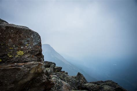 Indian Ridge In The Fog In Jasper National Park Alberta Canada