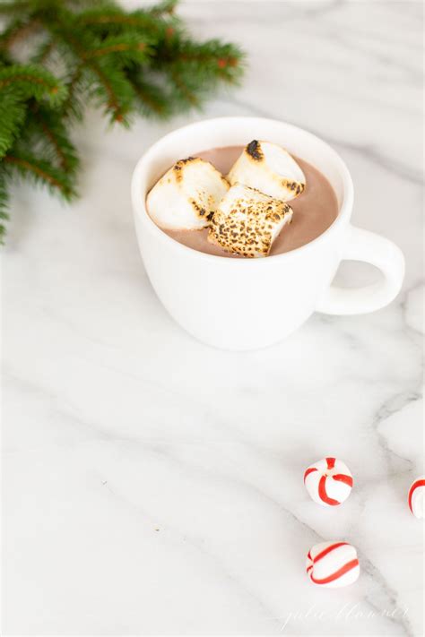 Place rumple in freezer over night before the big day. Hot chocolate with peppermint schnapps in a white mug, greenery and peppermint ca… | Peppermint ...