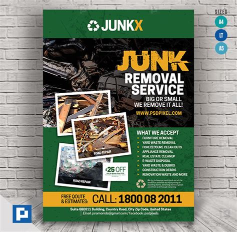 Junk Removal Services Flyer Psdpixel Junk Removal Junk Removal