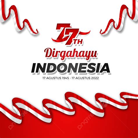 Ucapan Hari Kemerdekaan Ri Ke 77 Dengan Bingkai Pita Bendera Indonesia