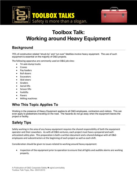 Download Safety Toolbox Talk Topics  Best Information And Trends