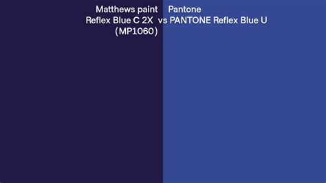 Matthews Paint Reflex Blue C 2x Mp1060 Vs Pantone Reflex Blue U Side