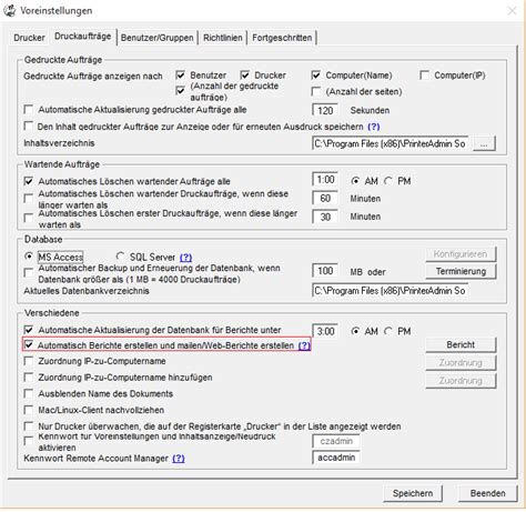 Druckmanagement Software Erstellen Anzeigen Und E Mail Bericht