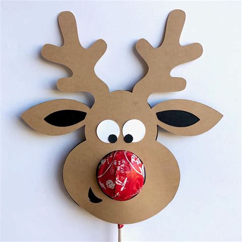 Rudolph The Red Nosed Reindeer Lollipop Svg And Pdf File Etsy Xmas