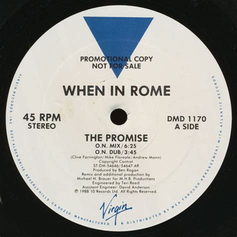 When In Rome The Promise 1988 Ar Vinyl Discogs