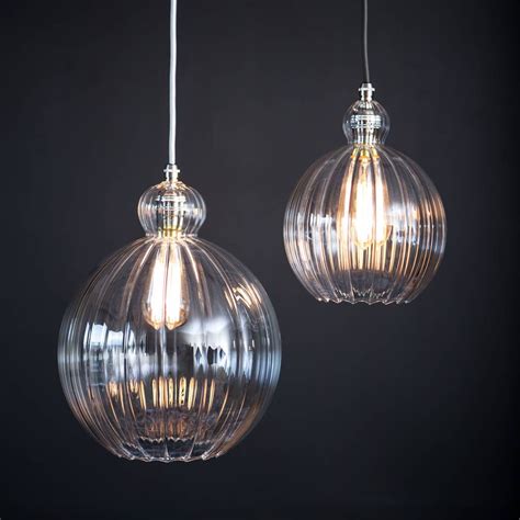 Clear Ribbed Glass Globe Mabel Pendant Light Glass Globe Pendant Light Globe Pendant Light
