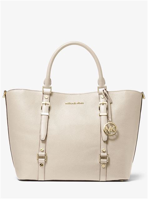 Michael Kors Bedford Legacy Large Pebbled Leather Tote Bag In Natural