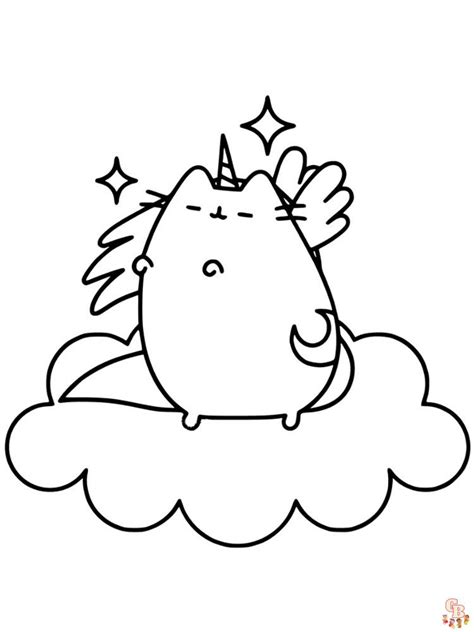 Pusheen Coloring Pages Free Printable For Kids Gbcoloring