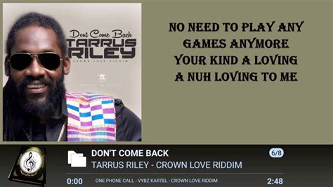 Tarrus Riley Dont Come Back Lyrics 2016 ᴴᴰ Youtube