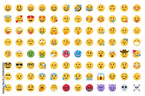 Set Of Popular Emoji Face For Social Network Twitter Emojis In