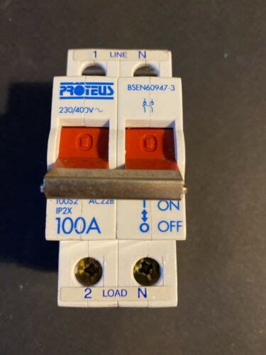 Proteus 100s2 100a Double Pole Main Switch Isolator Ebay