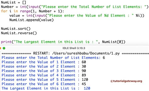 Python Program To Find Largest Number In A List Ways