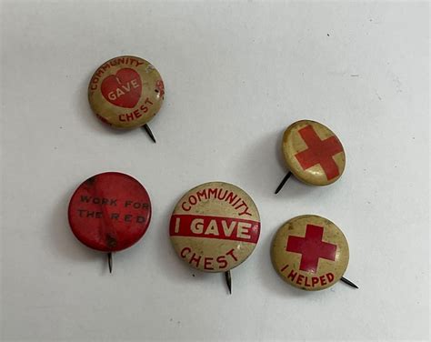 Vintage Ww2 Era Lot Of American Red Cross Pins And Badges Dr Etsy