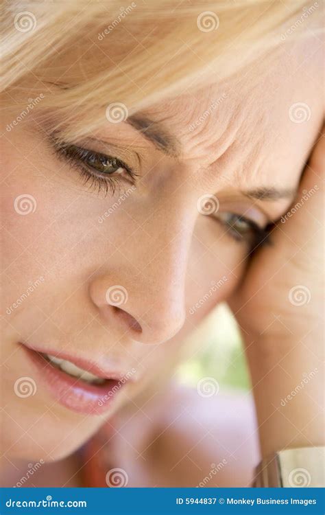 Head Shot Of Woman Scowling Stock Image Image Of Shot Portrait 5944837