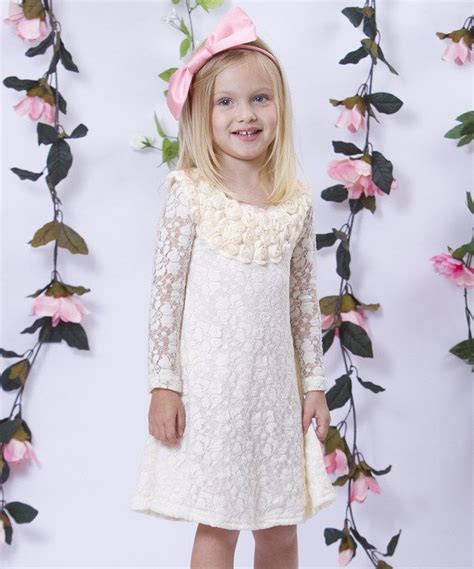 Look At This Zulilyfind Mia Belle Baby Crème Lace Rosette A Line