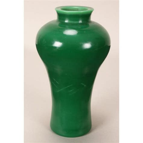 Green Peking Glass Meiping Vase 185 Cm Zother Oriental