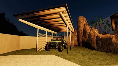 Fs19 Wooden Carport V100 1 Farming Simulator 19 17 15 Mod