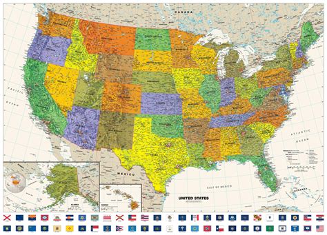 Contemporary Usa Wall Map With Flags Map The Best Porn Website