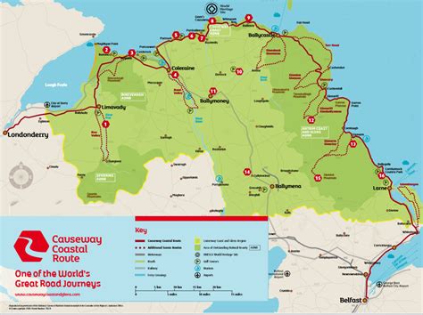 Causeway Coastal Driving Route Map And Guide Derry To Belfast