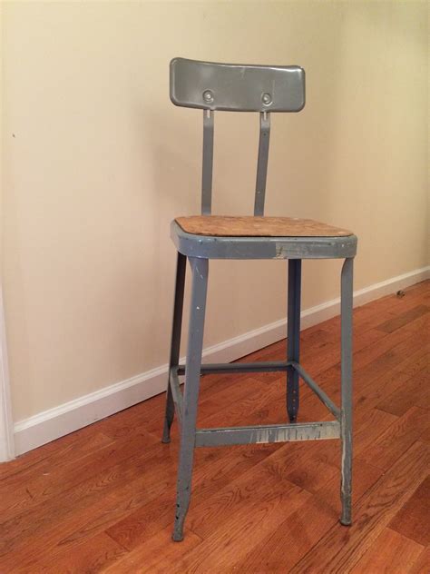 Upcycled Stainless Steel School Stool Apartment Therapys Bazaar
