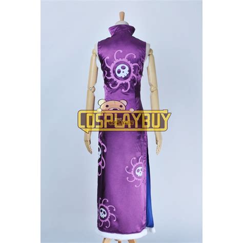 One Piece Cosplay Costume Pirate Empress Boa Hancock Purple Cheongsam Dress