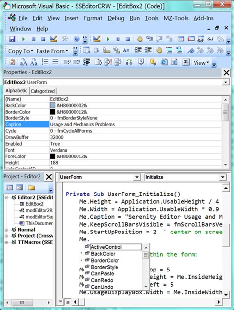 Ms Word How Can I Comprehensively Manage My Vba Userforms Properties