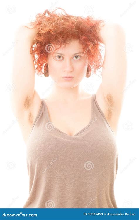 Woman With Hairy Armpits Stock Image Image Of Woman