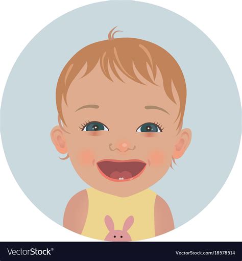 Happy Baemoticon Smiling Child Emoji Royalty Free Vector