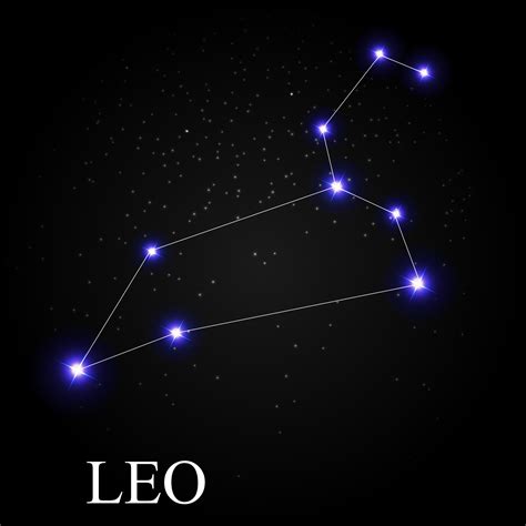 Leo Zodiac Sign With Beautiful Bright Stars On The Background Of Cosmic