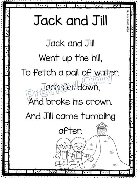 Jack And Jill Poem Nursery Rhymes Poems Rhymes For Kids Nursery