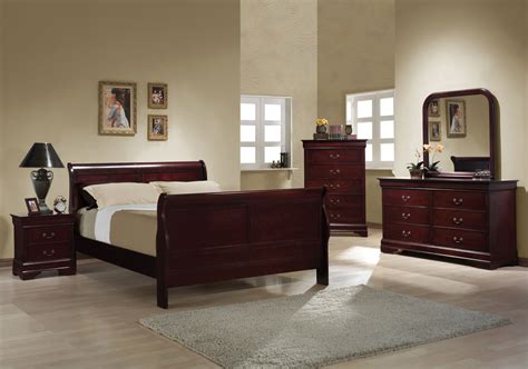 Coaster Louis Philippe Bedroom Set Cherry 203971 Bed Set At