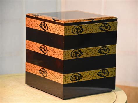 Jubako Japanese Lacquer Stacking Box Decorative Wood And Lacquer