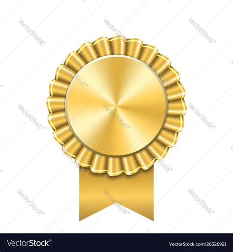 Award Ribbon Gold Icon Golden Medal Design Vector Image