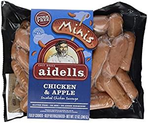 Chef bruce aidells fully cooked chicken & apple smoked 14. Amazon.com : Aidells Chicken Apple Sausage Minis, 12 ...