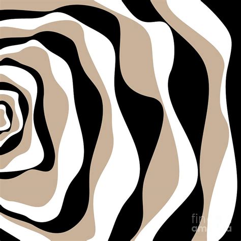 Ebb And Flow 4 Taupe Black And White Digital Art By L A Mayes Laec