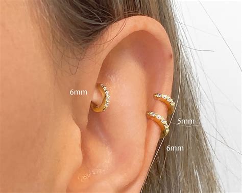 G Tiny Cartilage Hoop Earrings Tragus Earrings Tiny Hoop Etsy