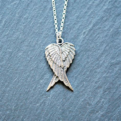 Angel Wings Pendant Sterling Silver Guardian Angel Wings Necklace
