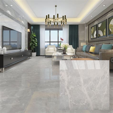 Brown 600 X 600mm Polished Ceramic Floor Tile Living Room Tiles Tile
