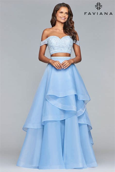 Faviana S10062 Cute Prom Dresses Pretty Prom Dresses Light Blue