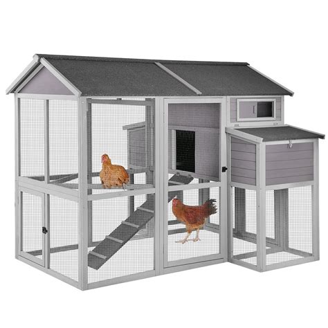 Aivituvin Extra Large Chicken Coop For 8 10 Chickens Nesting Box Gray 757 In