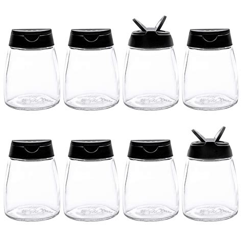 Buy Kingrol 8 Pack Empty Glass Spice Jars With Shaker Pour Lid 5 Oz
