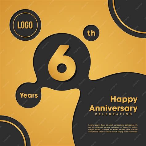 Premium Vector 6 Years Anniversary Template Design Golden Anniversary