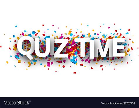 Quiz Time Banner With Colorful Confetti Royalty Free Vector