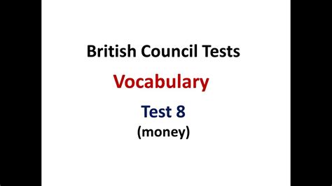 British Council Vocabulary Test 8 Youtube