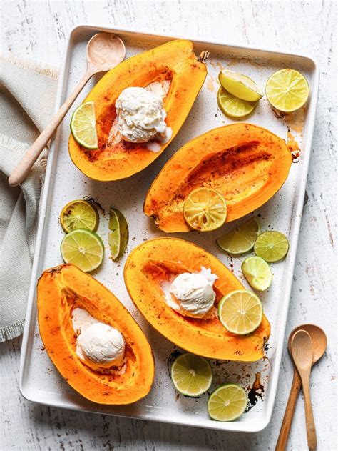 Easy Baked Papaya With Ice Cream And Lime By Bethbierema Quick And Easy