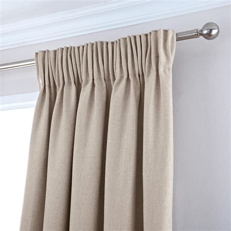 Jennings Natural Thermal Pencil Pleat Curtains Pleated Curtains